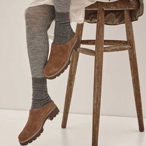 Vionic Fairfax Leather Waxed Suede Mule Orthotic Slip‑On Clog Size 7 New